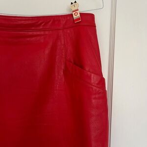 Wilsons Leather Mini Skirt in Red | Size 14